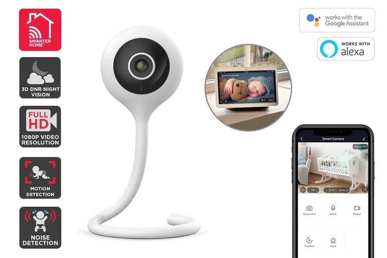 Kogan Lollipop SmarterHome™ Smart Baby Monitor Security Camera (White)